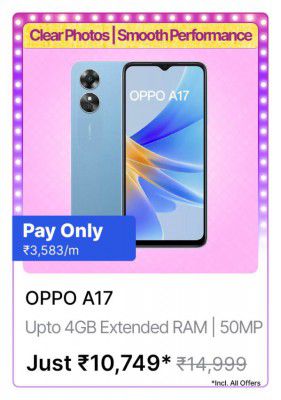 Oppo A17 @ ₹10,749 During Big Billion Days Sale