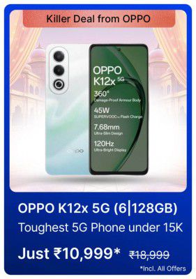 Big Billion Days Special: Oppo K12X 5G to be priced at ₹10999	