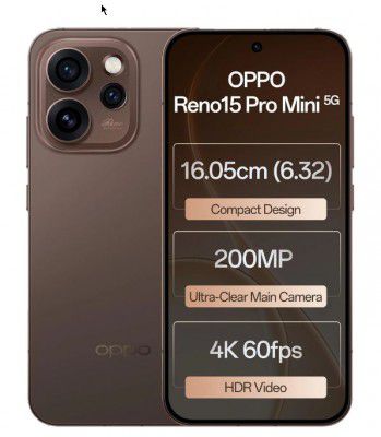 OPPO Reno15 Pro Mini 5G (Cocoa Brown, 256 GB) (12 GB RAM)