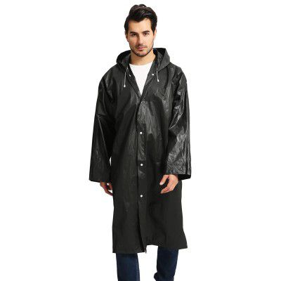 Opret Portable EVA Raincoats for Adults, Reusable Rain Ponchos with Hoods and Sleeves Lightweight Raincoats, 2 Pack