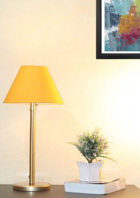 Optical Ali Cotton Shade Table Lamp with Steel Base