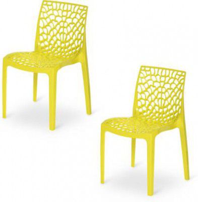 Optra Plastic Outdoor Chair  (Lemon Yellow, Pre-assembled)