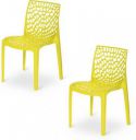 Optra Plastic Outdoor Chair  (Lemon Yellow, Pre-assembled)...