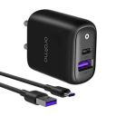 Oraimo 22.5W USB C 2 Port Fast Charger with 18W USB-C Power Adapter Foldable Plug Compatible for Pixel, Galaxy, Airpods Pro and Tablets (Black)...