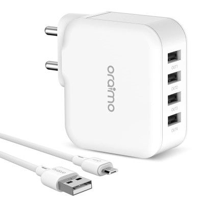 Oraimo 25.5W 4 Ports USB Charger, 5.1A USB Wall Charger