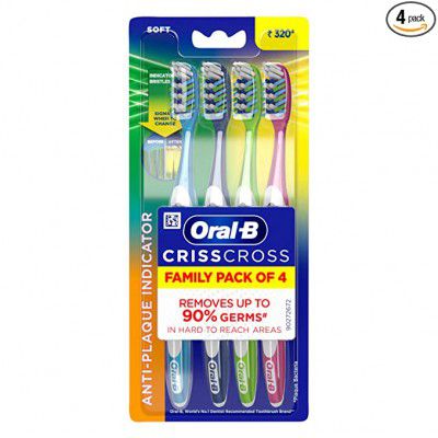 Oral B Criss Cross - Family pack of 4 toothbrushes – Soft