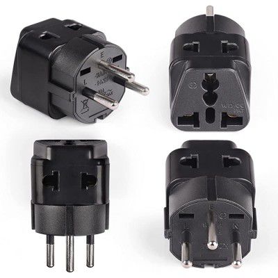 OREI India to Israel, Gaza, Palestine & More (Type H) Travel Adapter Plug - 2 in 1 - CE Certified - RoHS Compliant - 4 Pack (P21-14-4PK)