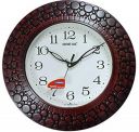 Oreva Plastic Wooden Look Designer Wall Clock (32 x 32 x 4 cm, Brown Red, AQ 5927)...