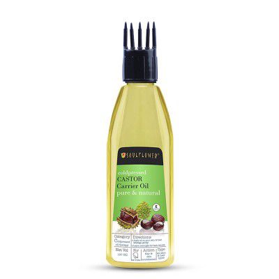 Organic Castor Hair Oil from Soulflower |Hair Growth, Stronger Hair, Skin Care, Nails | 100% Pure, Natural, Coldpressed |No Mineral Oil and Preservatives | 120ml