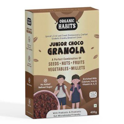 ORGANIC HABITS Junior Choco Granola, Breakfast Cereal Millets, 400G - Chocolate