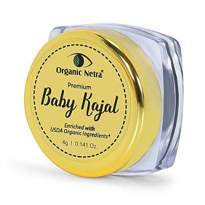 Organic Netra Baby Kajal Water Resistant, Smudgeproof, Longlasting, 4g