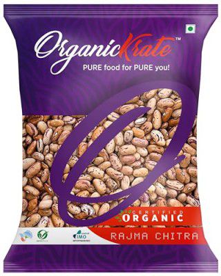 OrganicKrate Organic Rajma Chitra, Kidney Beans Chitra, Rich in Protein, No Chemicals, No Additives 400 Grams