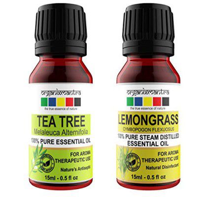 Organix Mantra Tea Tree & Lemongrass Essential Oil Collection : Set of 2 (15ML Each)
