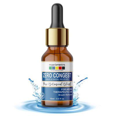 Organix Mantra Zero Congest Pure Botanical Blend of Tea Tree, Lavender, Peppermint, Eucalyptus Oil, Breath Refresher, 15ML