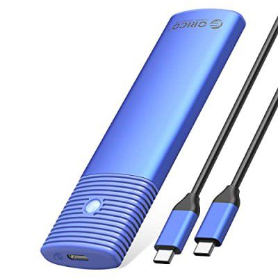 ORICO Aluminum M.2 NVMe SSD Enclosure, Tool-Free 10Gbps USB C Adapter, USB 3.2 M.2 NVMe Reader, External SSD Case Thunderbolt 3 Compatible, Supports 4TB 2230/2242 /2260/2280 PCIe M-Key SSDs-PWM2-BL