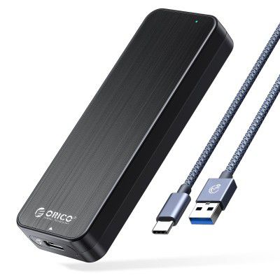 ORICO M.2 SATA SSD Enclosure 6Gbps SATA to USB-C Adapter USB3.1 Gen1 for M.2 SATA B-Key/B+M Key SSD (2230/2242/2260/2280), M2 External NGFF SATA Case with Cooling Vest, UASP, Trim, 2 in 1 Cable- HM2