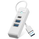ORICO USB C Hub 3 Ports USB 3.1 Type C to USB 3.0 Hub Adapter with 2 USB A, 1 Type C for Laptop, Mobile Phone, Tablet with 0.5ft Cable, Compatible with Mac OS 10.X and Above, Linux, Android-White...