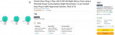 Orient Deco Plug n Play LED 0.5W All Night Worry-Free Lamp | Minimal Power Consumption Night Illuminator | 2 pin Socket Easy Plug in |BIS Approved | (Green, Pack of 3)