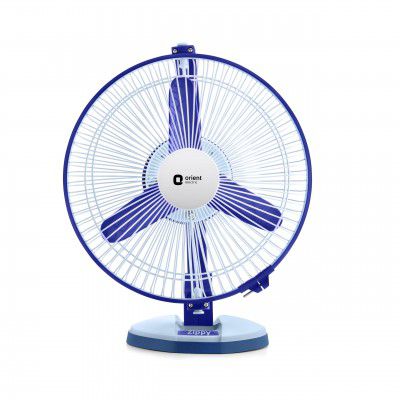 Orient Electric 230 MM Zippy Table cum Wall Fan | 2-in-1 Multi-purpose Fan | 2500 RPM High Speed || 2 year Warranty by Orient | White-Blue colour