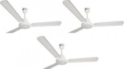 Orient Electric Energy Star crystal white pack of 3 1200 mm 3 Blade Ceiling Fan  