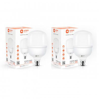 Orient Electric Eternal Shine LED Bulb 50W, B22d Cap, 6500K (Pack of 2)