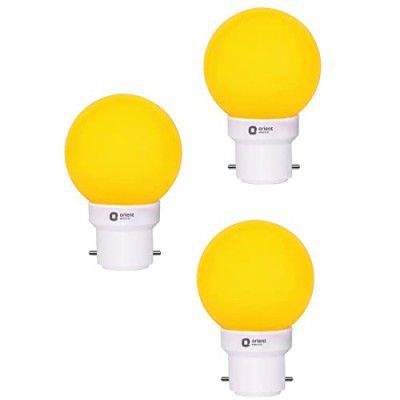 Orient Electric Polycarbonate Deco Shine Led Bulb 0.5W (Yellow, Pack of 3)