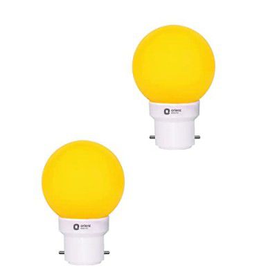Orient Electric Polycarbonate Deco Shine Led Bulb 0.5W (Yellow, Pack of 2)
