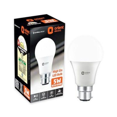 Orient Electric Polycarbonate High Glo Led Lamp 5W, (Cool White, 6500K, B22 - Pack Of 1)