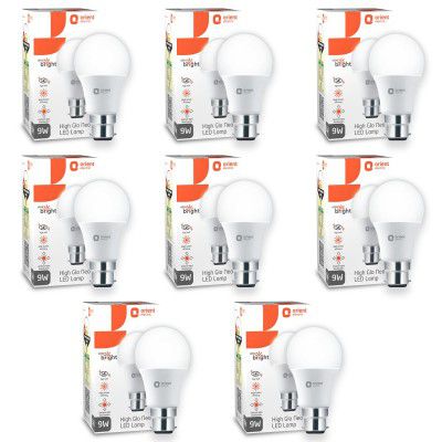 Orient Electric Polycarbonate High Glo Led Lamp 9W, (Warm White, 3000K, B22 - Pack Of 8)