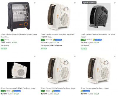 Orient Electric Room Heaters Starting @ 899