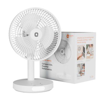Orient Electric Vento Rechargeable Table Fan | 2000 RPM High Speed Airflow | USB Type-C Charging | 3 Speed Control | 60° Tilt Adjustable
