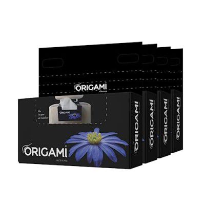 Origami 2 Ply Car Tissue Box | Facial Tissue - Pack of 4 (100 Pulls Per Box, 400 Sheets)
