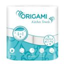 Origami 2 Ply Kitchen Tissue Paper Roll - Pack of 4 (60 Pulls Per Roll, 240 Sheets)...