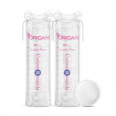 Origami Multipurpose Cotton Pads Pack of 2 (80 Pads Each) 