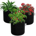 ORILEY Grow Bag Heavy Duty Geo Fabric Plant Pot Lightweight Bags Ideal for Gardening Balcony Terrace (Black, Round, 400 GSM 4 x 4 inch Pack of 3)...