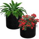 ORILEY Grow Bag Heavy Duty Geo Fabric Plant Pot Lightweight Bags Ideal for Gardening Balcony Terrace (Black, Round, 300 GSM 4 x 4 inch Pack of 2)...