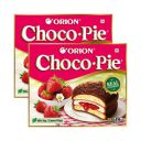 ORION Strawberry Choco Pie - 2 x 12 Piece Pack (24 pies)| Korean Snack...