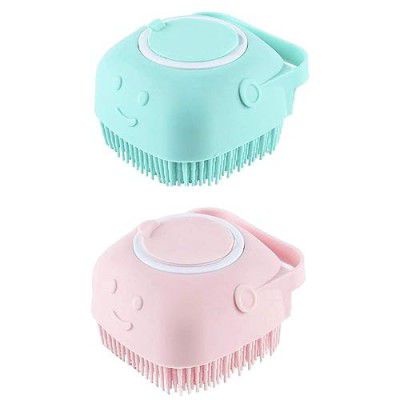 ORJILO Body Scrubber with Soap Dispenser Brush, Silicone Exfoliating Brushes, Soft Body Exfoliator, Bath Loofah for Babies, Kids, Women, Men and Pets (Multicolor) - Pack of 1