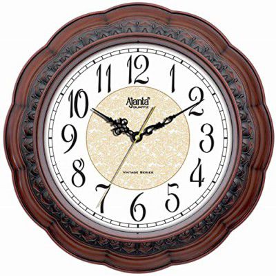 Orpat Ajanta Wall Clock for Home and Offices Silent Sweep Movement 14 Inches Wall Clock (Teak_36 x 36 x 4 cm)