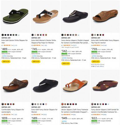 ORTHO JOY Women's Slippers Upto 72% Off + Coupon