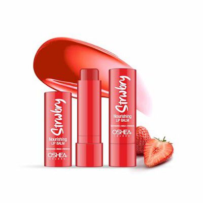 Oshea Herbals Nourishing Strawberry Lip Balm for Men & Women (Pack of 2) 4.5 g