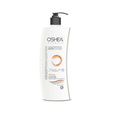 Oshea Herbals Sheasoft Honey & Saffron Lotion for Men & Women | All Skin Types with SPF 15 | 24+ Hours Moisturization & Instant Hydration | Enriched with Honey & Saffron - 400ml