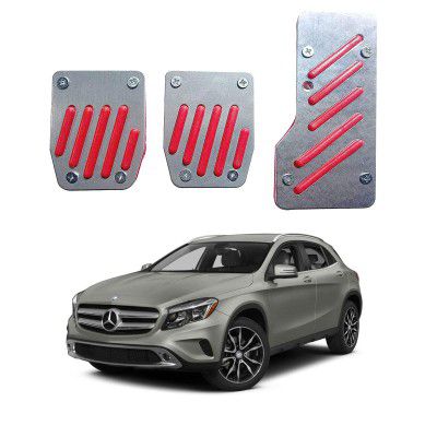 Oshotto 3 Pcs Non-Slip Manual CS-320 Car Pedals Kit Pad Covers Set Compatible with Mercedes Benz GLA (Red)