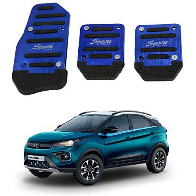 Oshotto 3 Pcs Non-Slip Manual CS-373 Car Pedals Kit Sports Pad Covers Set Compatible with Tata Nexon (Blue)
