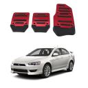 Oshotto 3 Pcs Non-Slip Manual CS-373 Car Pedals Kit Sports Pad Covers Set Compatible with Mitsubishi Lancer/CEDIA (Red)...