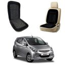 Oshotto Car Wooden Bead Seat Cushion with Velvet Border Compatible with Hyundai EON - Black - 1 Piece...