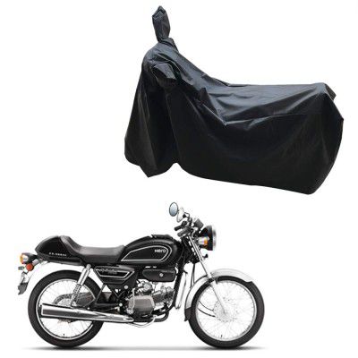 Oshotto Dust and Water Proof Double Mirror Pocket Leatherite Bike Body Cover Compatible with Hero Splendor Pro Classic (Black)