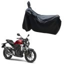 Oshotto Dust and Water Proof Double Mirror Pocket Leatherite Bike Body Cover Compatible with Honda CB300R (Black)...