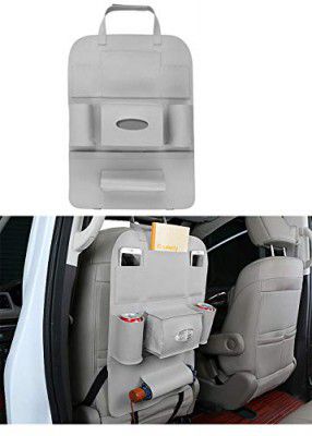 Oshotto Faux Leather Car Backseat Storage Organizer Phone Holder (Grey)