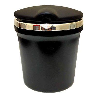 Oshotto Fire Proof Car Cigarette Ashtray with Blue LED Light for All Cars (Black)